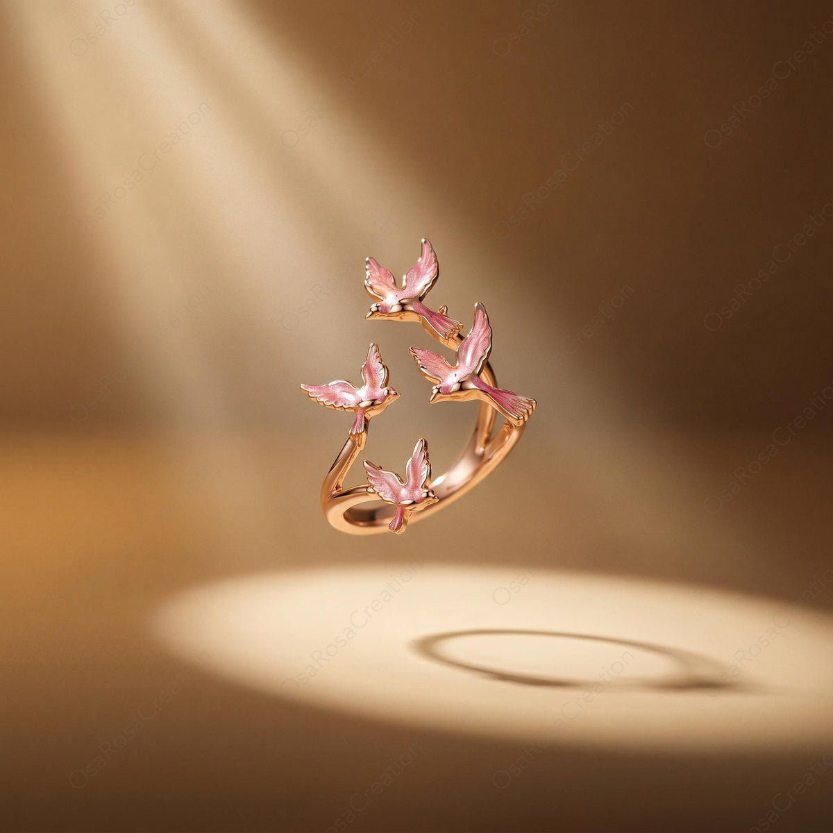 Anello Rondine Rosa