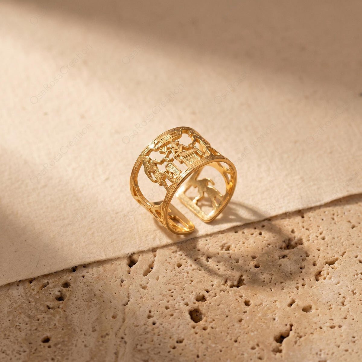 Nile Hieroglyph Ring