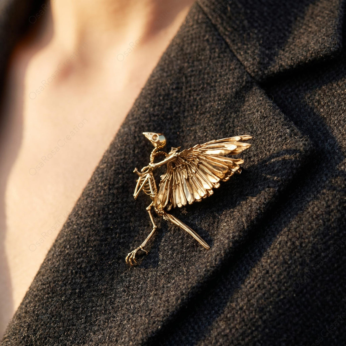 Bird Skeleton Brooch