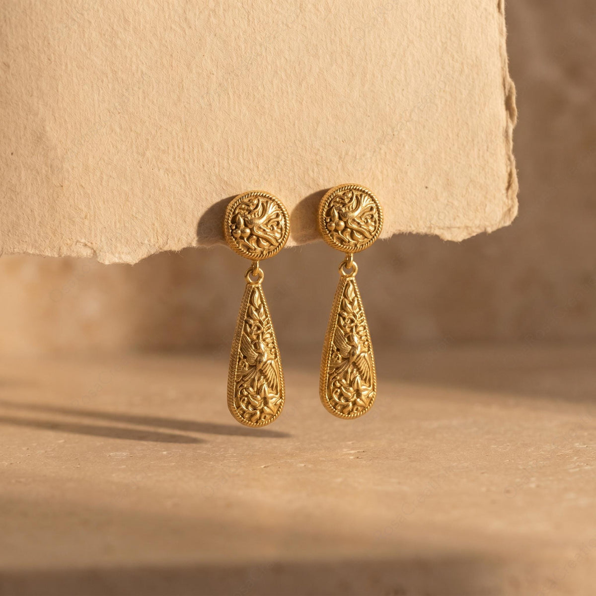 Victorian Botanical Teardrop Earrings