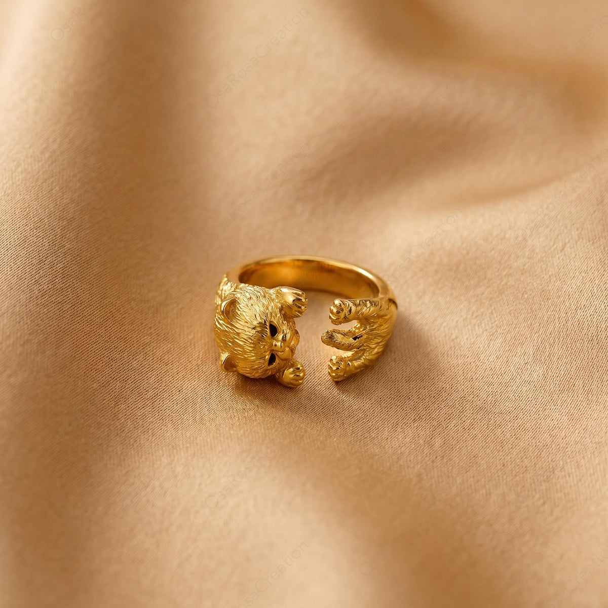 Bague chat enroulée