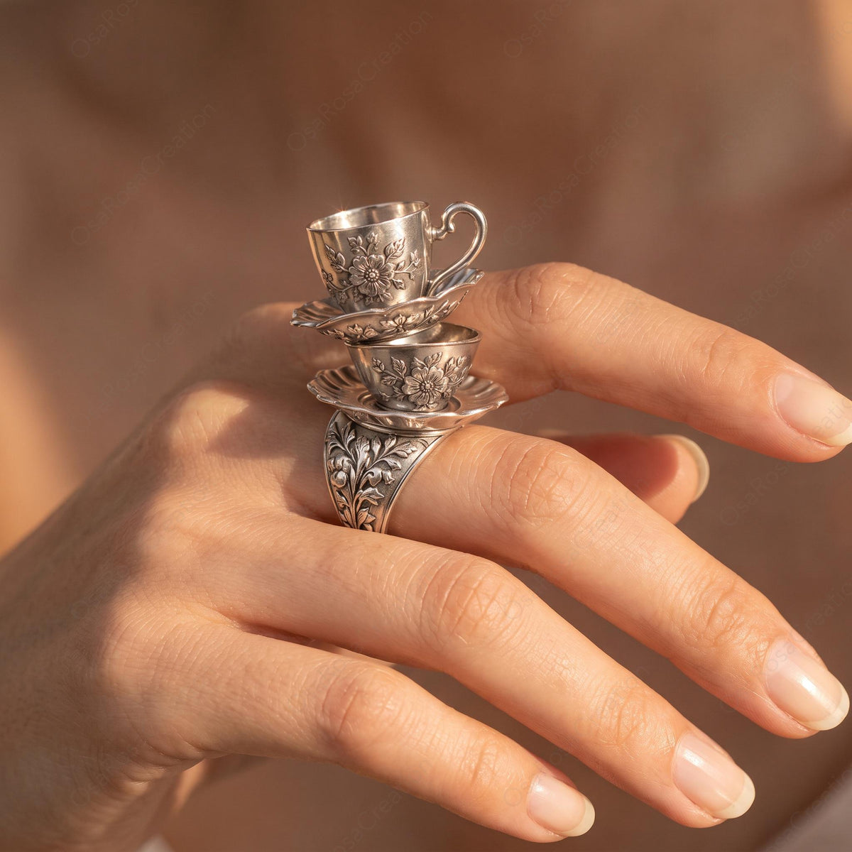 Stacked Teacup Ring